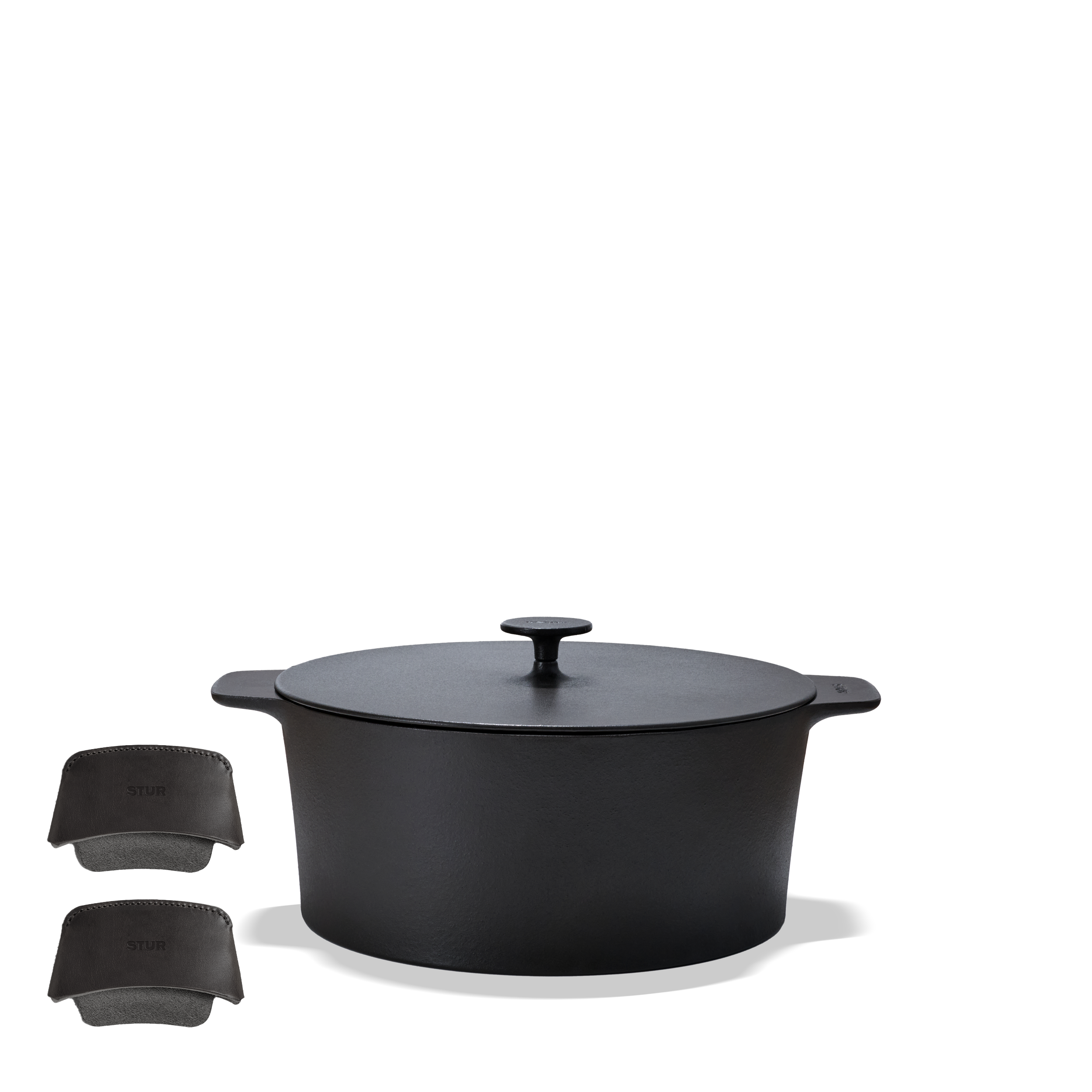 Gusseisenbräter 28 cm + Griffschutz Duo schwarz